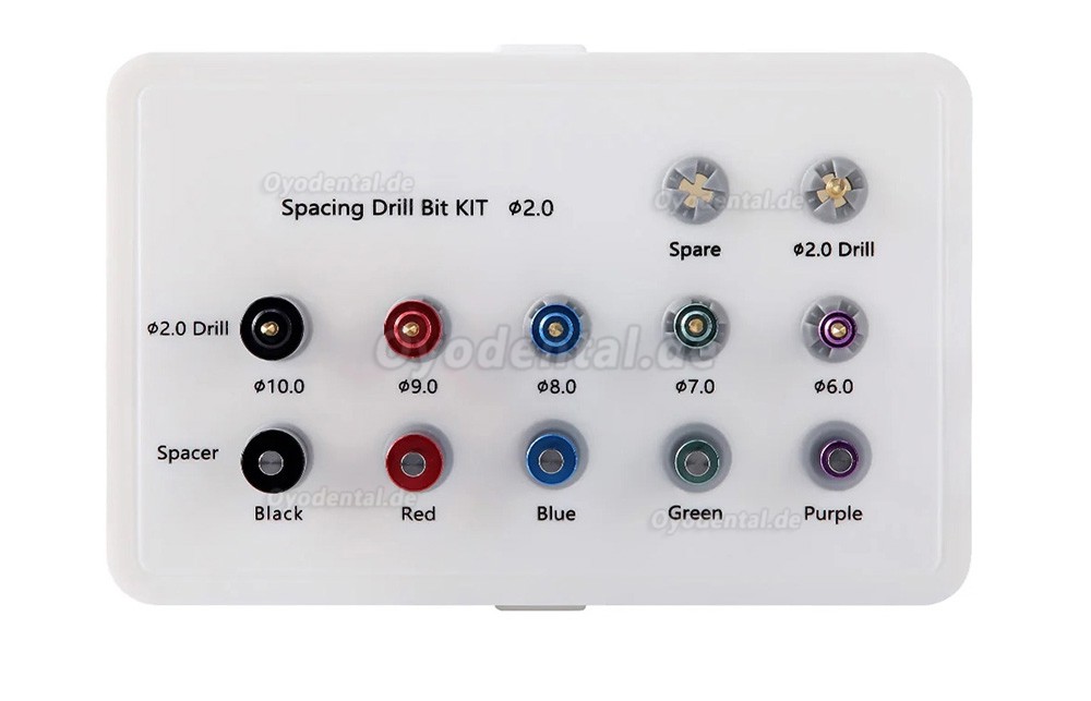 Dental Implantat Bohrschablonen Set Positionierung mit Abstand Bohrer Sterilisationsbox